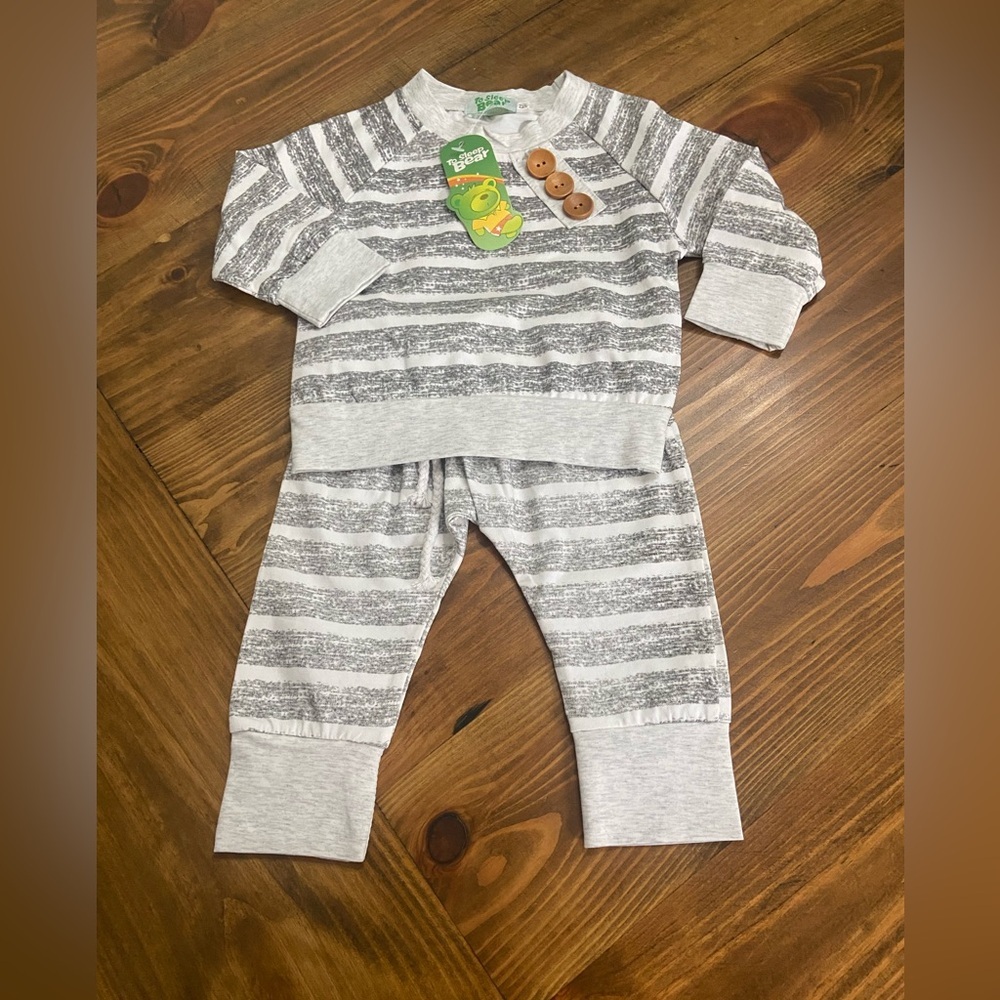 Striped Gray Kids matching Set
